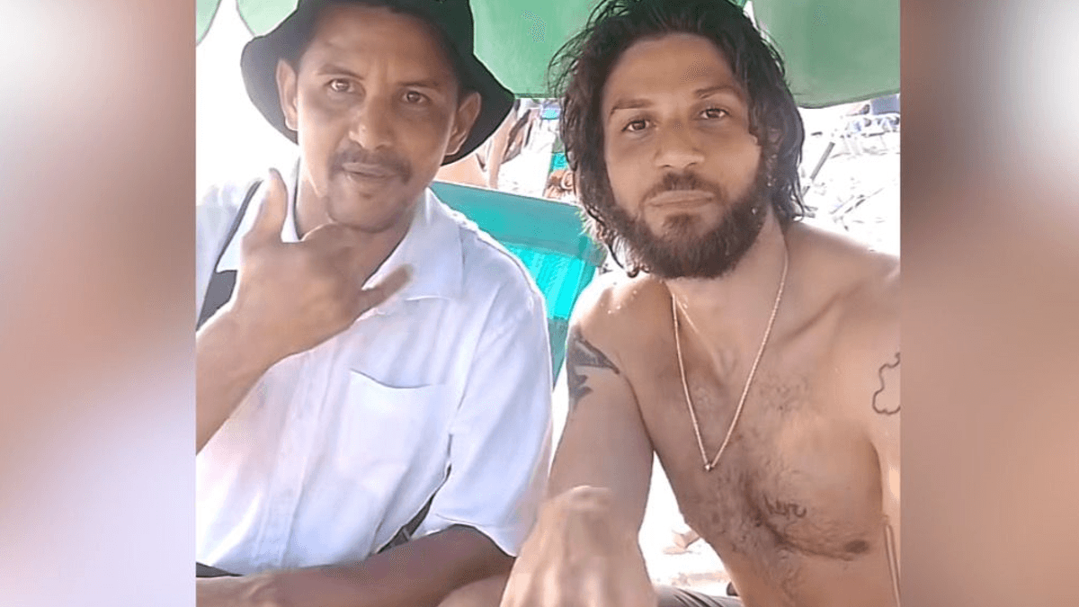 Trabalhador encontrou Chay Suede na praia (Foto: Reprodução)