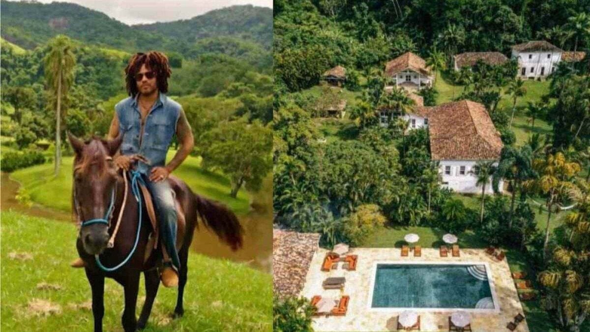 Conheça a fazenda de Lenny Kravitz no Brasil; diária chega a R$ 25 mil Propriedade no Rio de Janeiro tem piscina, jacuzzi