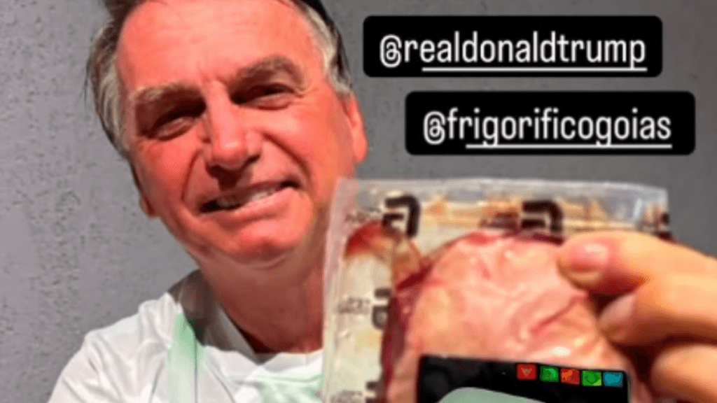 Frigorífico de Goiânia publica foto de Bolsonaro com ‘picanha de Donald Trump’