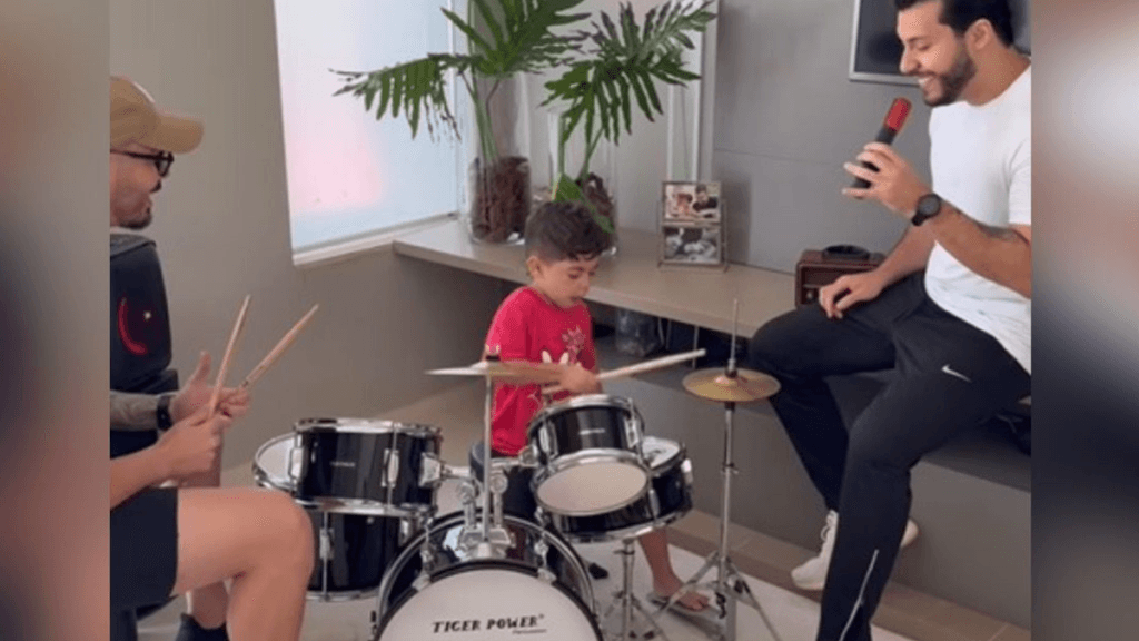 Murilo Huff compartilha talento musical do filho com Marília Mendonça