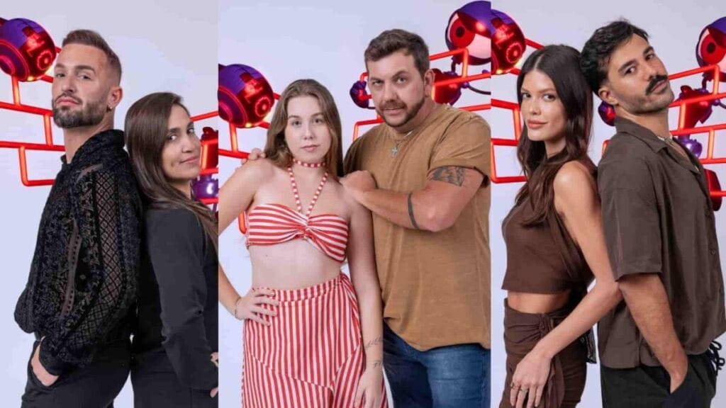 ‘BBB 25: Diego e Daniele Hypolito, Edilberto e Raissa, e Vitória Strada e Mateus formam o paredão da semana