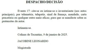 Juiz manda citar parte por