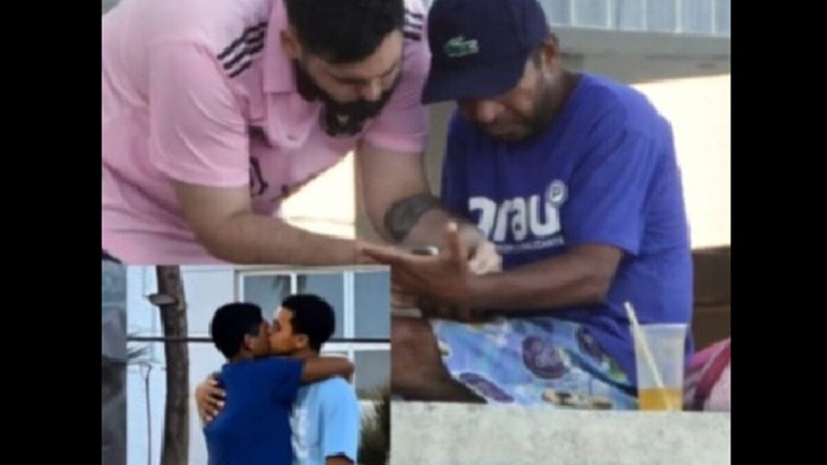 Pegadinha usa inteligência artificial e confunde coroas no Recife; vídeo Homens aparecem