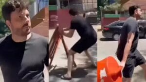 Danilo Gentili tenta se explicar após ataque de fúria por conta de obras em rua; vídeo Apresentador mostra o dedo e joga cones para o alto
