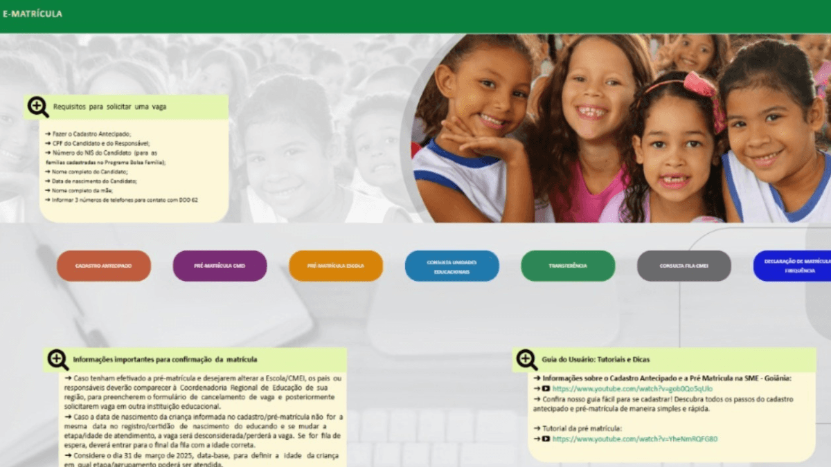 Imagem do portal E-matrículas