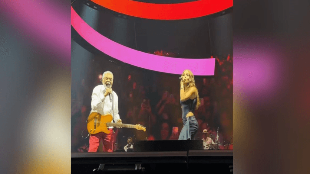 Em show histórico, Gilberto Gil e Anitta cantam “Aquele Abraço” juntos no Rio