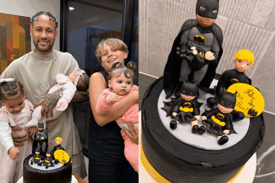 Bruna Biancardi celebra Dia dos Pais com Neymar e os quatro filhos e se declara: ‘Me enche de orgulho’