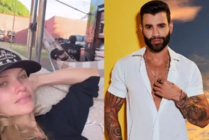 Andressa Suita exibe motorhome de luxo de Gusttavo Lima em Barretos Modelo gravou vídeos apresentando quartos e área externa do veículo