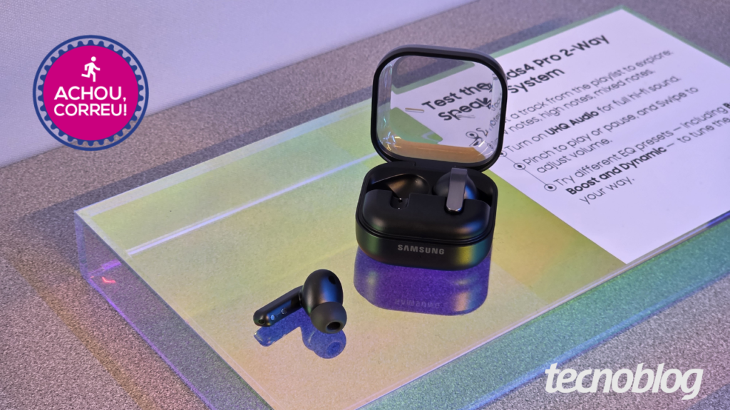 Galaxy Buds 4 Pro com áudio de alta fidelidade tem 21% OFF em oferta