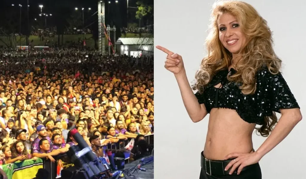 Há 21 anos, Joelma levou uma tamancada na cabeça durante show em Goiânia; assista