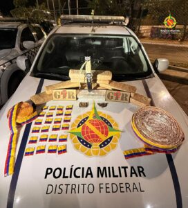 PMDF prende passageiro com maconha, skank e cocaína em ônibus