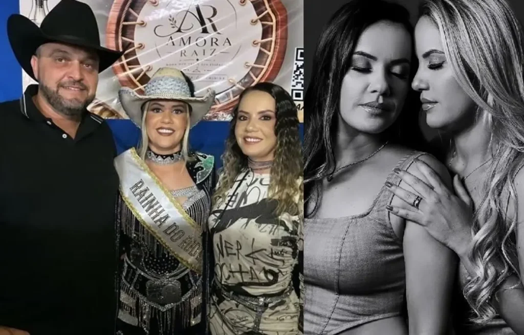 Rainha de rodeio revela que divide o marido com a irmã gêmea em Goiás; veja fotos do trisal