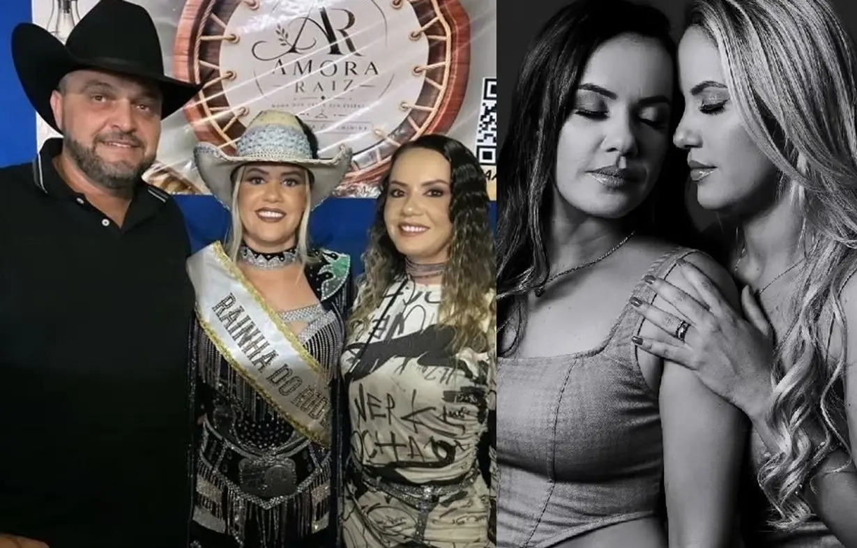 Rainha de rodeio revela que divide o marido com a irmã gêmea em Goiás; veja fotos do trisal