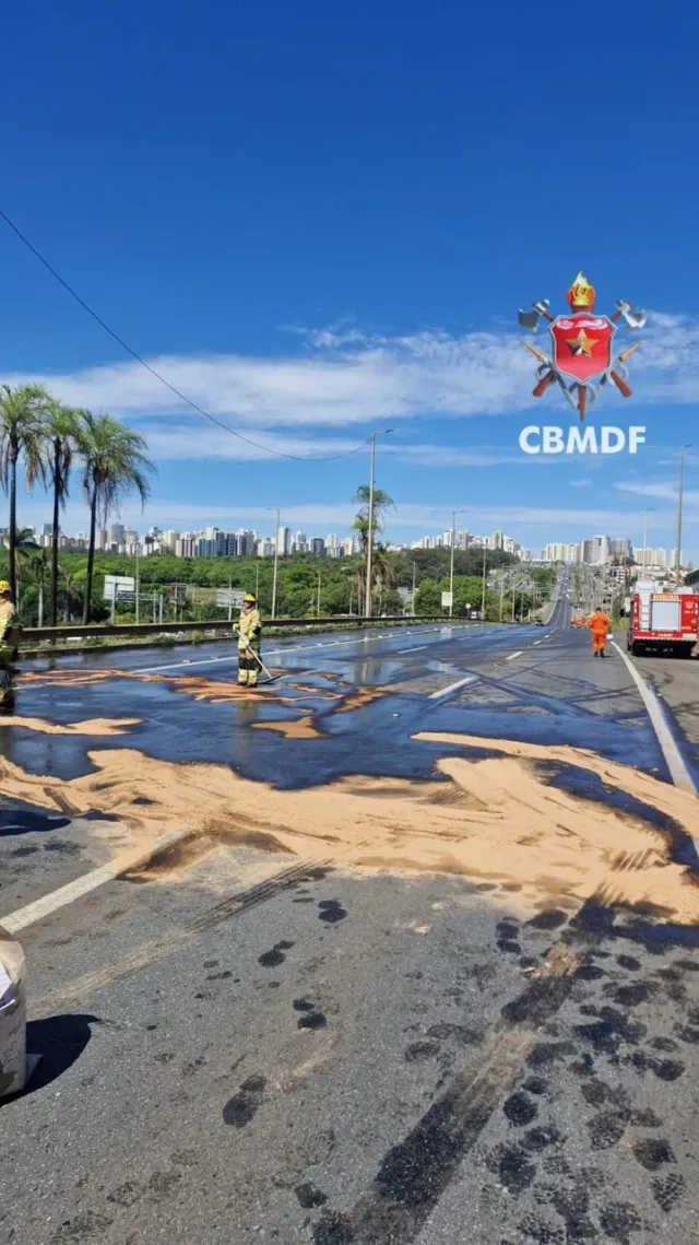 Derramamento de combustível interdita trecho da EPTG nesta quarta-feira